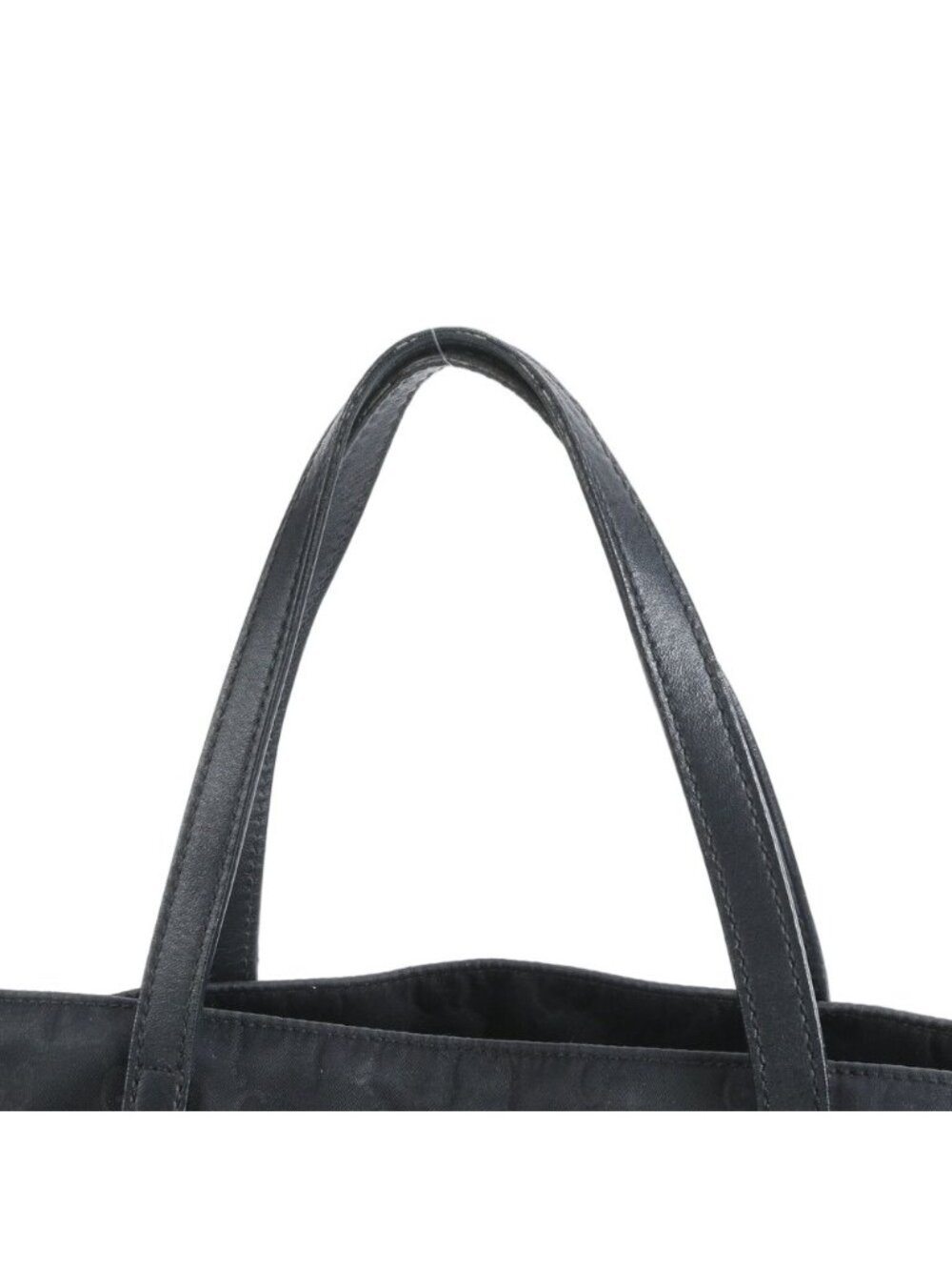 Gucci GG Nylon Leather Tote Shoulder Hand Black - Picture 2 of 9